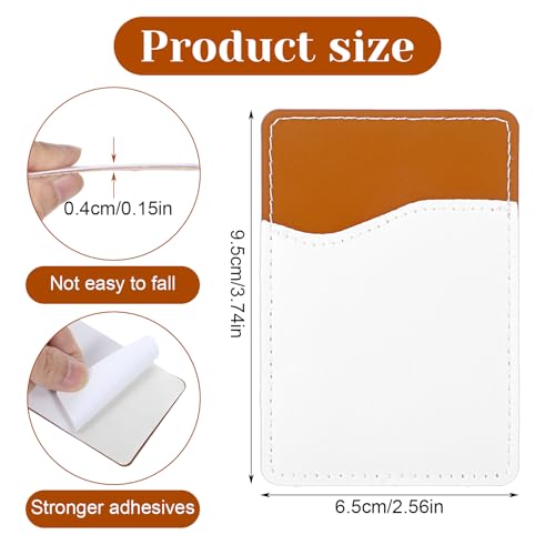 24 Pack Sublimation Blank Phone Wallet,White PU Leather Card Holder,Stick On Credit Card Holder for Most Cell Phones
