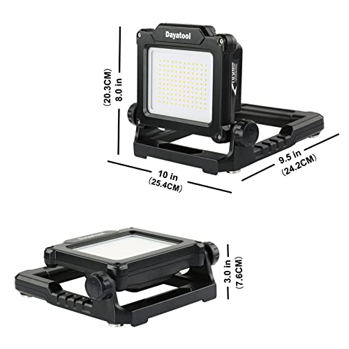 4000Lumens Work Flood Light Cordless Portable Rechargeable Led Work Lights with Magnet for Mechanic, Compatible with Dewalt 20v, Milwaukee,Makita 18v m18 Lithium Tool Battery, Black - style: Cordless Version-4K LM-Black