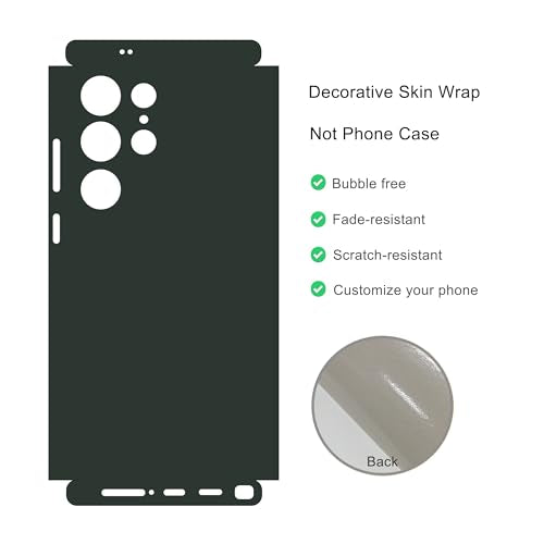 2 Pack Skin Wraps Compatible with Samsung Galaxy S24 Ultra (Dark Green) - color: Dark Green