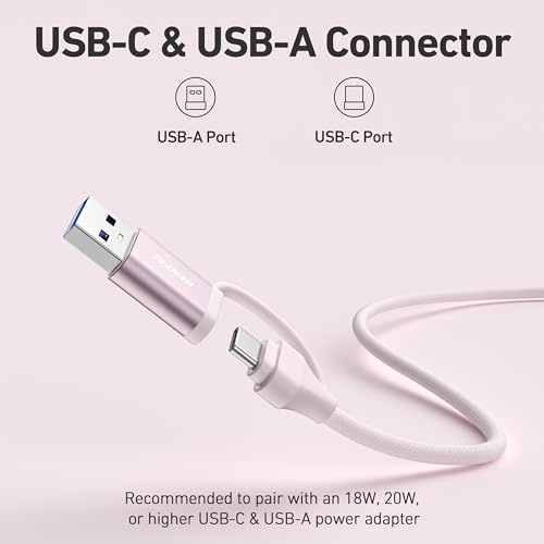 BENFEI Magnetic Wireless Charger Compatible with MagSafe for iPhone 17/16/15/14/13/12, Aluminum, up to 7.5W, 1.5m Cable - color: Pink
