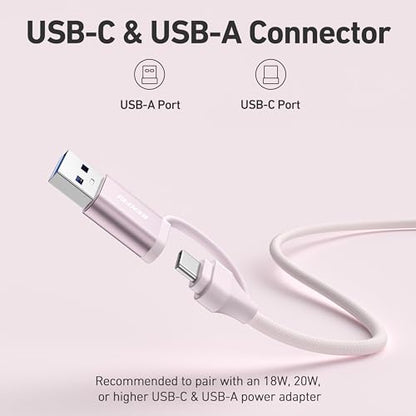 BENFEI Magnetic Wireless Charger Compatible with MagSafe for iPhone 17/16/15/14/13/12, Aluminum, up to 7.5W, 1.5m Cable - color: Pink