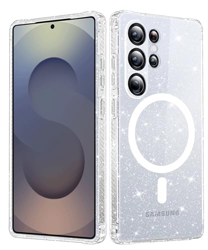 MIODIK for Samsung Galaxy S25 Ultra Case, [Compatible with Magsafe] Clear Glitter Women Girl Cute Phone Case, Anti-Yellowing Protective Shockproof Cover for S25Ultra 6.9" - Sparkle Clear - color: Clear, size: Galaxy S25 Ultra
