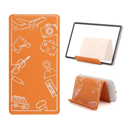 Airplane Phone Holder, Foldable Flexible Travel Phone Stand - color: Orange