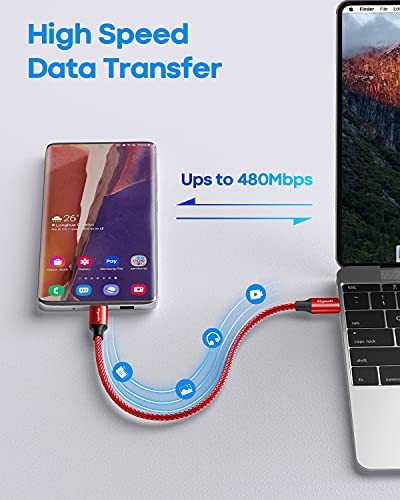 etguuds USB C to USB C Cable 0.5ft, 2-Pack 60W C to C Cable Fast Charging - color: Red, size: 0.5ft