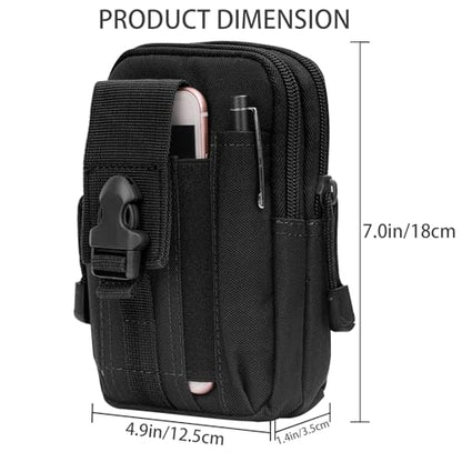 2 Pack Tactical Molle Pouch, Universal EDC Waist Bag Pouches, Outdoor Belt Bags Gear Tool Gadget Pocket with Cell Phone Holster Kakhi - color: Black