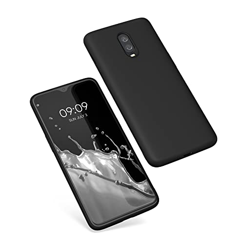 kwmobile Case Compatible with OnePlus 6T Case - Slim Protective TPU Silicone Phone Cover - Black - color: black