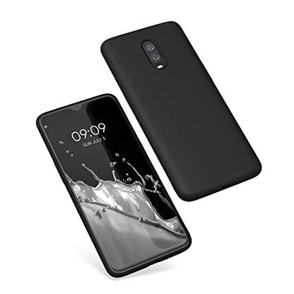 kwmobile Case Compatible with OnePlus 6T Case - Slim Protective TPU Silicone Phone Cover - Black - color: black