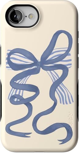 Casely iPhone 16e Case | Heartstrings | Blue Bow | Bold Protective Design | Compatible with MagSafe - color: Heartstrings | Blue Bow