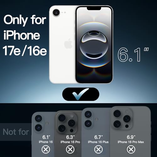 JETech Magnetic Case for iPhone 17e (2026) / iPhone 16e Compatible with MagSafe, Shockproof Phone Bumper Cover, Anti-Scratch Clear Back, 6.1-Inch Display (Clear) - color: Clear, size: iPhone 17e/16e