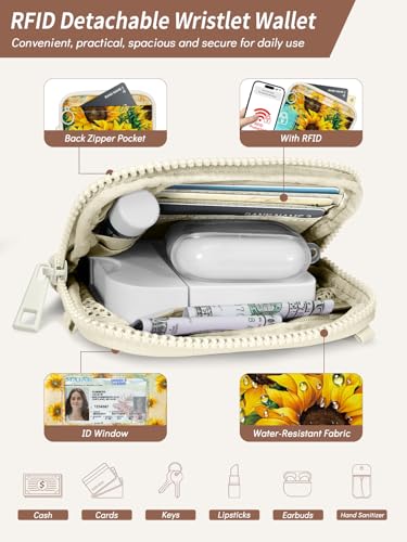 Clip and Go Strap for Phone with Wallet Crossbody Lanyard Flowers - color: Flowers Golden