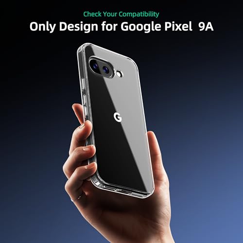 ONES for Google Pixel 9a Slim Case Clear, PC + TPU Hybrid, Military-Grade Drop Guard, Anti-Yellowing, Anti-Slip, Shockproof Silicone Hard Cover, Scratch Resistant, Transparent Case - color: HD Highly Clear, size: Pixel 9a