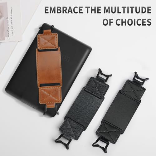 MoKo 2 Pack Hand Strap for 6-8" Kindle eReaders Tablets, Stone Black+Brown - color: Black Crosshair+Brown
