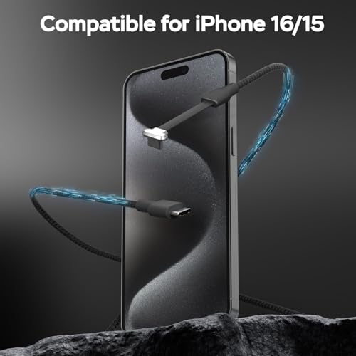 Right Angle USB C Cable 10ft, USB C 90 Degree Cable 60W Fast Charging - size: 10ft