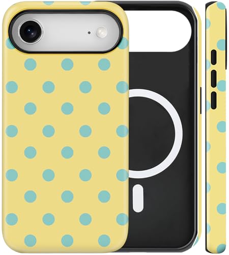 Magnetic for iPhone 17 Air Case Cute Large Polka Dot Phone Case, Yellow | Shockproof Slim TPU and Hard PC Protective Phone Cover Compatible with MagSafe Designed for Women Girls - color: Large Yellow, size: iPhone 17 Air