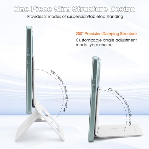 Magnetic Tripod Phone Stand, Slim Foldable Phone Holder for Iphone (Gray) - color: White