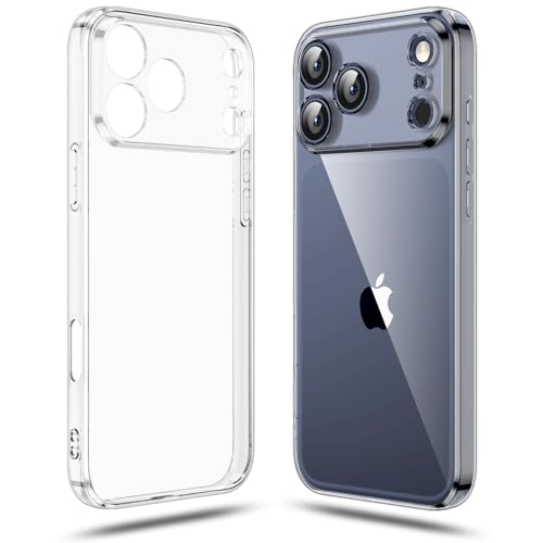 Shamo's Clear Flexible TPU Case for iPhone 17 Pro – with Camera Protection, Ultra Slim, Shockproof, Anti-Yellowing, Scratch-Resistant, Wireless Charging Compatible, Enhanced Grip (for iPhone 17 Pro) - size: For iPhone 17 Pro