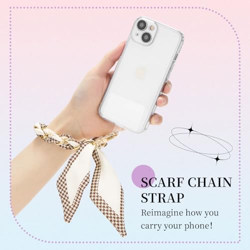 ZOOEASS Phone Wrist Lanyard Gold Metal Scarf Phone Charm Strap with Tether Tab Women Phone Chain Accessories for Handbags - color: Style 3
