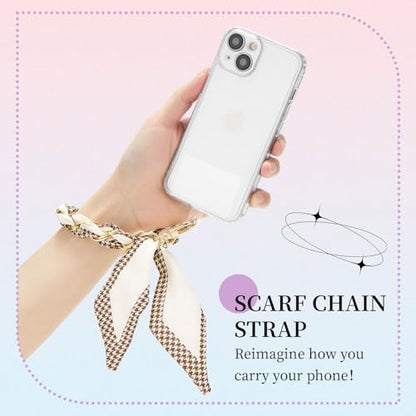 ZOOEASS Phone Wrist Lanyard Gold Metal Scarf Phone Charm Strap with Tether Tab Women Phone Chain Accessories for Handbags - color: Style 3