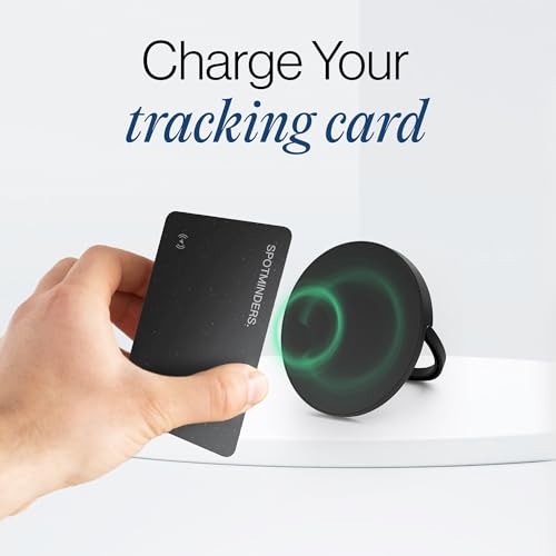 SPOTMINDERS Magnetic Wireless Charger with Stand, 15W Qi Fast Charging Pad for iPhone, AirPods, Samsung, Android & Spotminders Tracking Card, Built-in 1m USB-C Cable, Non-Slip, Cooling, No AC Adapter - size: 1 Pack