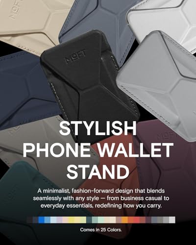 MOFT Magnetic Wallet Stand Compatible with iPhone 17/16/15/14/13/12 Series, Angle Adjustment & Magsafe Compatible MOVAS Phone Stand,Jet Black - color: Jet Black, size: Standard