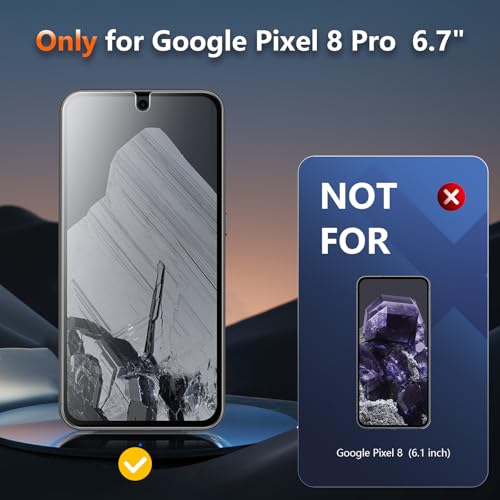[2 Pack] Anti Glare Matte Privacy TPU Screen Protector for Google Pixel 8 Pro (Not Glass), Fingerprint Sensor Compatible, Full Adhesive Flexible Film, Easy Installation - size: Pixel 8 Pro