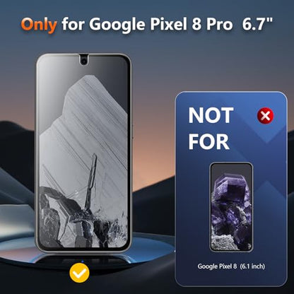 [2 Pack] Anti Glare Matte Privacy TPU Screen Protector for Google Pixel 8 Pro (Not Glass), Fingerprint Sensor Compatible, Full Adhesive Flexible Film, Easy Installation - size: Pixel 8 Pro