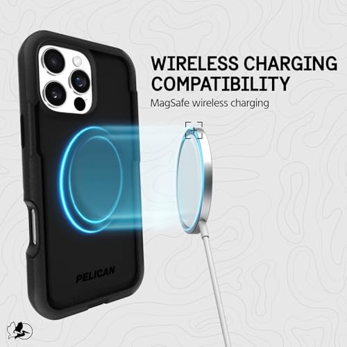 Pelican Voyager iPhone 16 Pro Max Case - Rugged MagSafe Phone Case - Black | Magnetic Phone Case w/18ft Military Grade Drop Protection - Phone Cover w/ Belt Clip Holster Kickstand for iPhone 16 Pro Max - color: Black - V