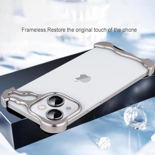 Frameless Phone Case Crafted for iPhone 13 Silver - color: Aluminum Silver, size: iPhone 13
