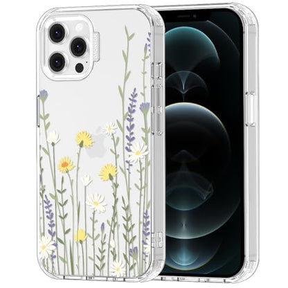 MOSNOVO Case for iPhone 12 & iPhone 12 Pro, [Buffertech 6.6ft Military-Grade Drop Protection] [Anti Peel Off Tech] Clear TPU Bumper Phone Case Cover Design - Wild Meadow - color: Clear - Wild Meadow, size: iPhone 12 / iPhone 12 Pro