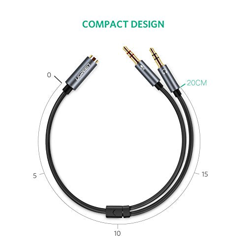 UGREEN Headphone Splitter for Computer 3.5mm Female to 2 Dual 3.5mm Male