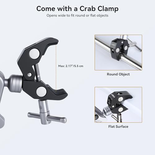 UTEBIT 22" Magic Arm w Clamp Mount, Overhead Desk Phone Mount 1/4" Thread - size: 22 inch