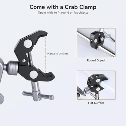 UTEBIT 22" Magic Arm w Clamp Mount, Overhead Desk Phone Mount 1/4" Thread - size: 22 inch