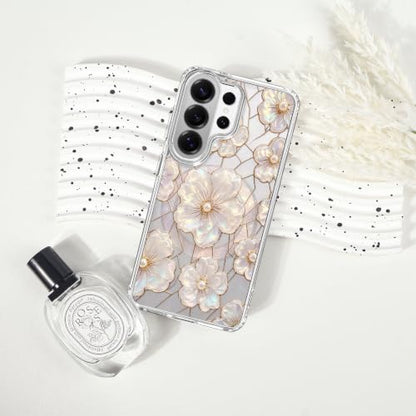 for Samsung Galaxy S26 Ultra Magnetic Case【Compatible with MagSafe】 Aesthetic Oil Painting Stained Glass Flower Design, Slim Fit Hard PC Back Shockproof Cute Clear Phone Cover, Light Pink - color: Light Pink, size: Galaxy S26 Ultra