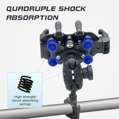 Motorcycle Phone Mount with Vibration Dampener, Handlebar Phone Clip - color: Handlebar Mount
