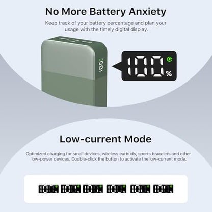 NOBIS 45W 20000mAh Portable Charger Power Bank Fast Charging - color: Green