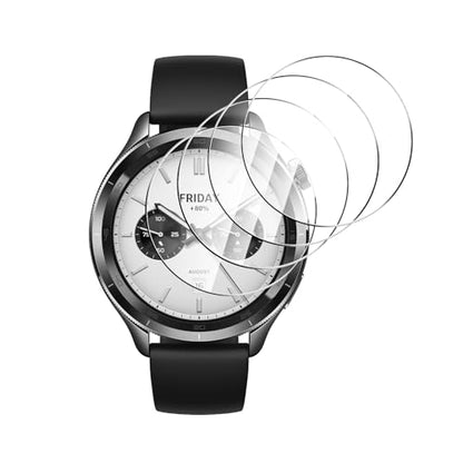 Anoowkoa 4 Pack Premium Screen Protector for Xiaomi Watch S4[NotvXiaomi Watch S4 Sport] Tempered Glass Film，9H Hardness,Ultra Resistant,Anti-Fingerprints,No Bubbles,HD-Clear,Easy Install - color: Xiaomi Watch S4