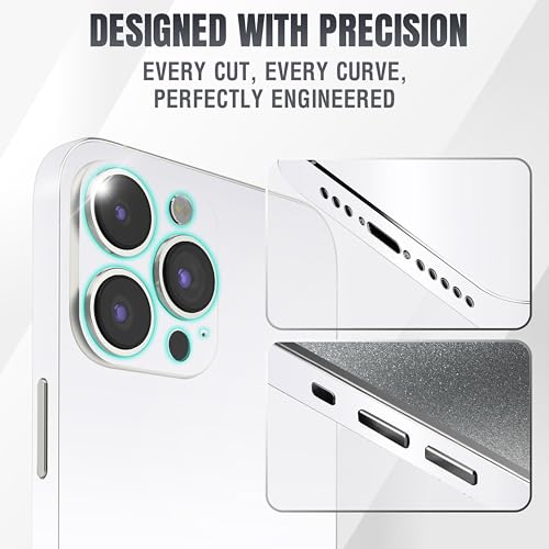 2Pcs Skin Wrap Compatible for iPhone 15 Pro – Slim Decal Vinyl Protective Film for Sides & Back – Sleek Fit, Premium Look – Compatible with All iPhone 15 Pro Cases - White - color: White