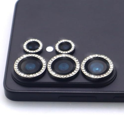 for Samsung Galaxy S26 Ultra Camera Lens Protector, Bling Diamond Metal Ring Tempered Glass Lens Cover, Sparkly Rhinestone Accessories (Black) - color: Black