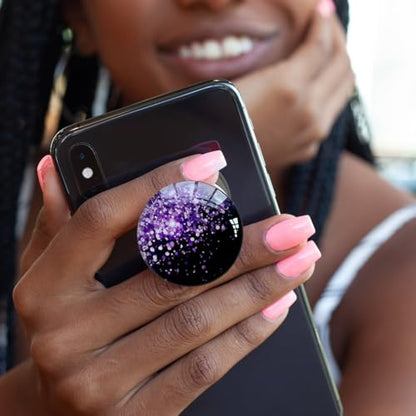 Clear Crystal Glitter Collapsible Expanding Moblile Cell Phone Grip Stand Holder for Smartphones and Tablets Phone Accessory（Dark Night Purple）