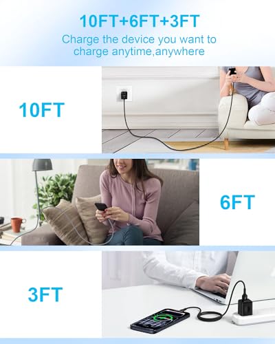 iPhone 17e 17 Carplay Cable USB C Charger Fast Charging for iPhone 18 Pro - color: 2Pack-Black, White, size: 3FT, style: USB to USB C