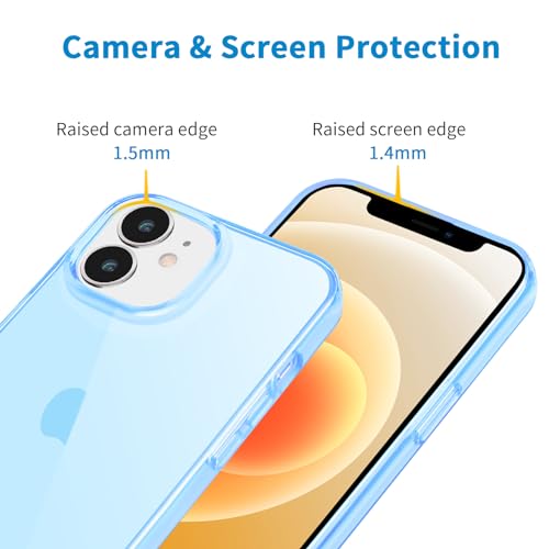 JJGoo Compatible with iPhone 12 mini Case, Soft Transparent Shockproof Protective Slim Thin Bumper Phone Cover, Translucent Blue - color: Blue