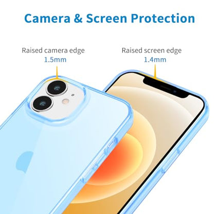 JJGoo Compatible with iPhone 12 mini Case, Soft Transparent Shockproof Protective Slim Thin Bumper Phone Cover, Translucent Blue - color: Blue