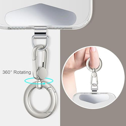 TENOC Metal Phone Tether with Spring Ring, Gold+Silver - color: Silver/Gold