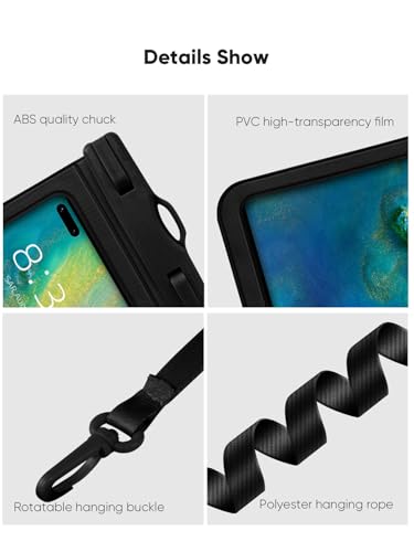 2-Pack Extra-Large Waterproof Phone Pouches, Universal Floating Waterproof Pouch, Underwater Dry Bag for iPhone 15 14 13 12 11 Pro Max, Galaxy S23 S22 S21 S20 Ultra, Pixel, White+Black - color: White+Black