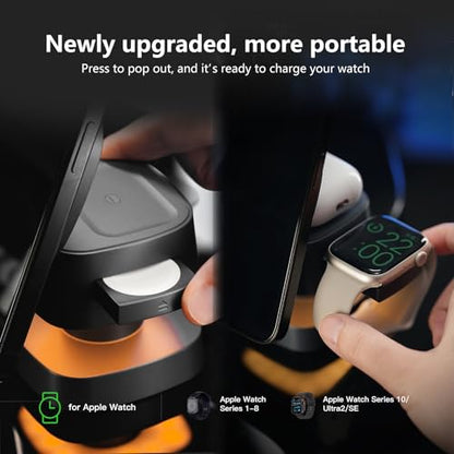 3 in 1 Charging Station with Night Light, 4 in 1 Wireless Charger for Apple - color: Gray