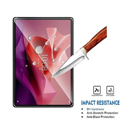 2 Pack Compatible with Lenovo Tab P12 12.7 2023/Lenovo Idea Tab Pro 2025/Yoga Tab Plus 2025 Screen Protector,Full Coverage 9H Tempered Glass Film,HD Clear Scratch Resistant,Bubble-Free