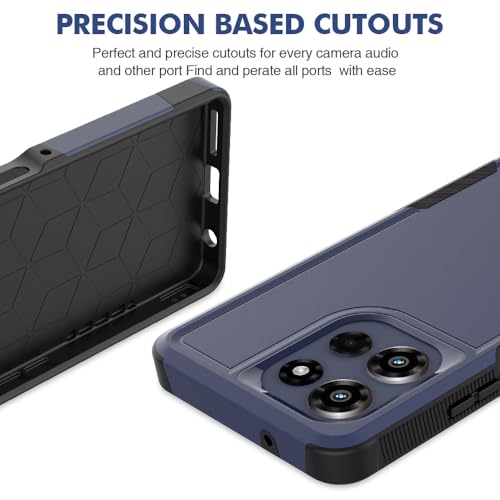 for Motorola Moto G Power 2026 / Moto G Power 2025 Case: Dual Layer Protective Heavy Duty Cell Phone Cover Shockproof Rugged with HD Screen Protector Military Protection Bumper Tough, Navy Blue - color: Navy Blue (PC) + Black (TPU)