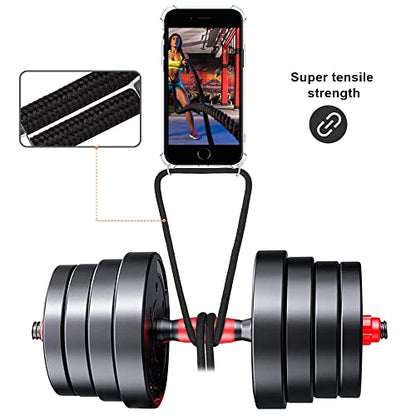 for iPhone 7 Plus Crossbody Case for iPhone 8 Plus [ with Adjustable Lanyard Strap ] Clear Transparent Phone Case Soft TPU Bumper Shockproof Protective Mobile Cover - Black - size: for iPhone 7plus/8plus