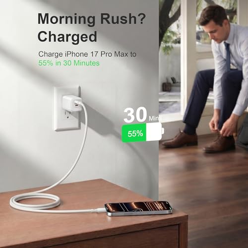 USB C Charger 45W GaN Fast Charging Portable Block for iPhone, 2 Pack - color: White