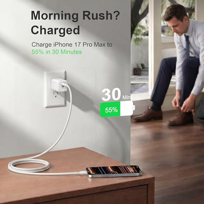 USB C Charger 45W GaN Fast Charging Portable Block for iPhone, 2 Pack - color: White
